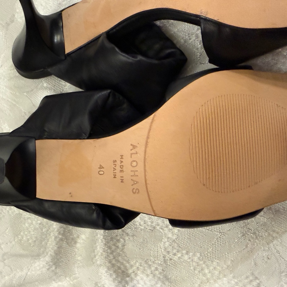 Alohas Natasha Puffy Leather Mule Heels Black EU 40 - Picture 8 of 12